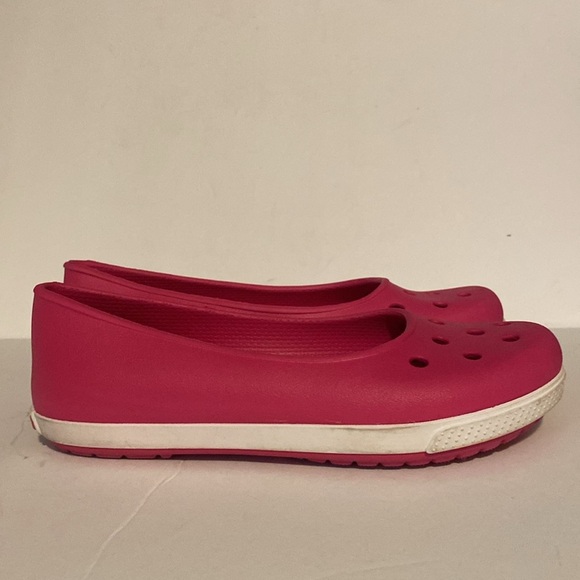 Crocs Fuchsia Pink  Airy Ballet Flats - Picture 4 of 8